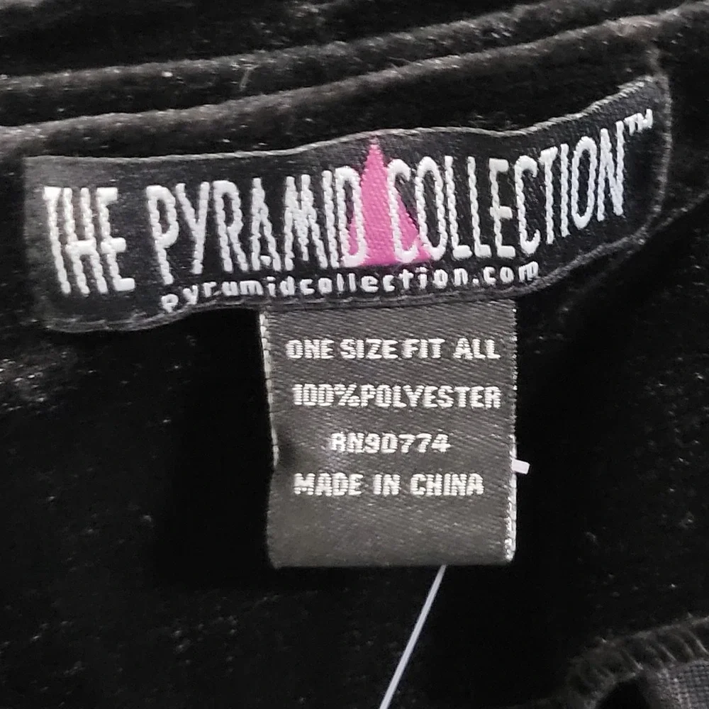 Pyramid Collection 3/4 Length Hooded Velvet Cape One Size Black Pockets Lined